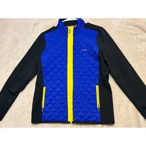 Ralph Lauren RL Jacket Blue Black Quilted Zip Front Activewear Size L